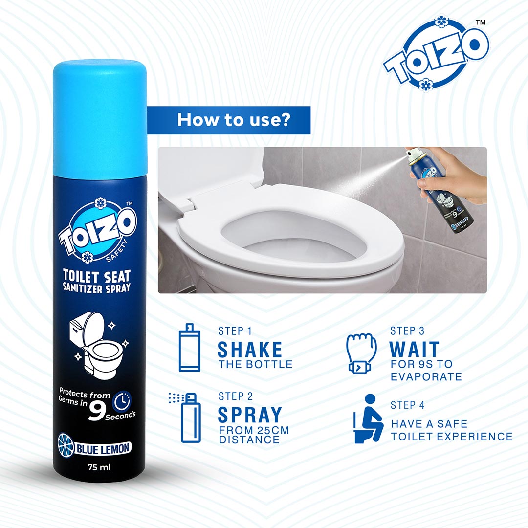 Toizo Toilet Seat Sanitizer Spray - Pack of 3