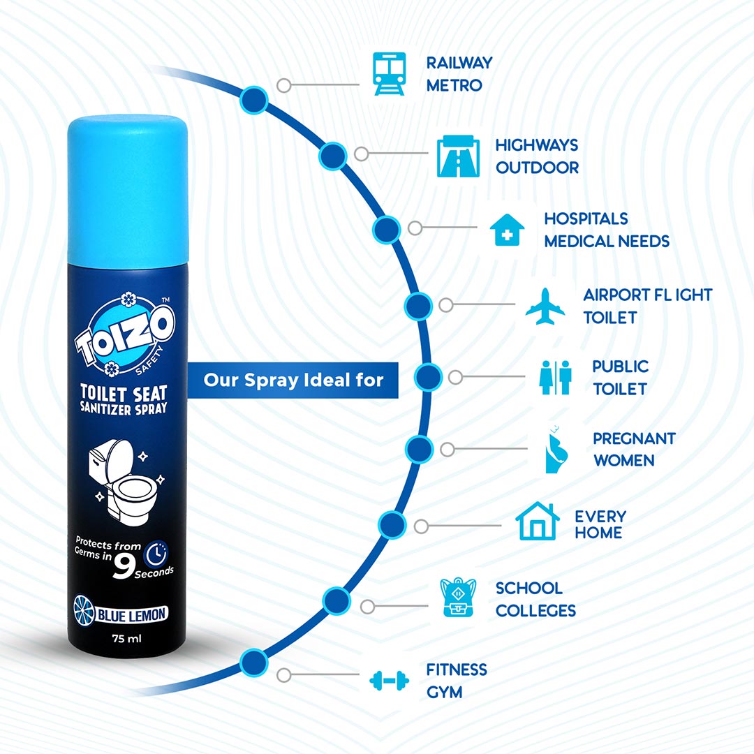 Toizo Toilet Seat Sanitizer Spray - Pack of 3